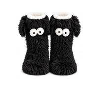 Knubbuf Fluffy Slipper Socks for Women, Monster Novelty House Socks, Warm Winter Bed Socks with Non-Slip Sole, Funny Christmas Birthday Gifts for Ladies