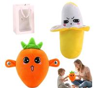 Knubbuf Interactive Music Plush Toy, Touch-Sensitive Banana Stuffed Animal with Sounds, Fun Sensory Rhythm Piano Doll for Parent-Child Play and Early Education (2Pcs-A)