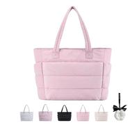 Knubbuf Lightweight Puffy Tote Bag, Tote Bags with Compartments, Popularate Puffy Tote Bag, Versatile Tote for Women For Daily Work Travel (A)