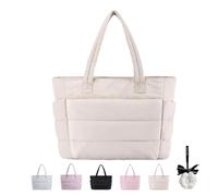 Knubbuf Lightweight Puffy Tote Bag, Tote Bags with Compartments, Popularate Puffy Tote Bag, Versatile Tote for Women For Daily Work Travel (D)