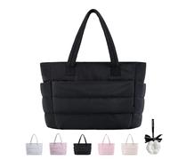 Knubbuf Lightweight Puffy Tote Bag, Tote Bags with Compartments, Popularate Puffy Tote Bag, Versatile Tote for Women For Daily Work Travel (C)