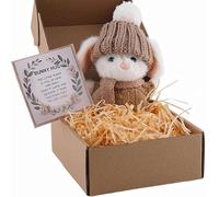 Knubbuf Mini Bunny Hug in a Box Easter Gifts for Kids, Handmade Crochet Pocket Hug with Inspirational Card, Mini Bunny Hug in a Box for Anxiety Relief, Friendship and Family Keepsake (02)