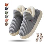 Knubbuf Pluffi Comfy Slippers Women, Pluffi the Cozy & Stylish Slipper, Unisex Winter Cozy Fashion Plush Warm Home (Gray, M, Adulto, 46, Numero (range), Sistema Taglie Calzature EU, 47, Media)