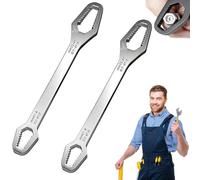 Knubbuf Universal Double Ended Wrench, Self-Adjusting Torx Key Set 8-22mm, Multi-Function Torque Wrench for Car, Bike And Home Maintenance (2Pcs-B)