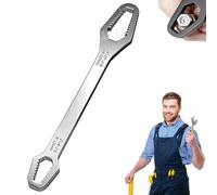 Knubbuf Universal Double Ended Wrench, Self-Adjusting Torx Key Set 8-22mm, Multi-Function Torque Wrench for Car, Bike And Home Maintenance (White)