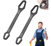 Knubbuf Universal Double Ended Wrench, Self-Adjusting Torx Key Set 8-22mm, Multi-Function Torque Wrench for Car, Bike And Home Maintenance (2Pcs-A)
