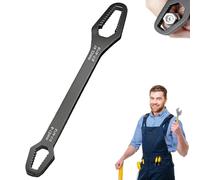 Knubbuf Universal Double Ended Wrench, Self-Adjusting Torx Key Set 8-22mm, Multi-Function Torque Wrench for Car, Bike And Home Maintenance (Black)