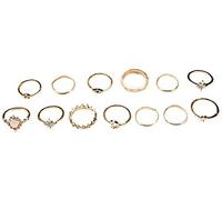 Knuckle Rings Stackable Rings Vintage Crystal Joint Knuckle Ring Set for Women and s Golden 13Pcs Practical and attractive