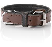 Knuffelwuff Collare per cani in vera pelle morbida con protezione fibbia Detroit 60-68cm, 4,5cm