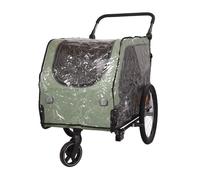 Knuffelwuff copertura antipioggia Cruvado S-M - parapioggia trasparente in PVC per rimorchio da bici per cani, inclusa custodia per il trasporto