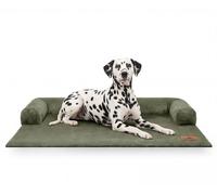 Knuffelwuff copridivano Hudson in velluto a coste, protezione elegante e spazio accogliente per il tuo divano M-L 80 x 95cm Khaki