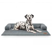 Knuffelwuff copridivano Hudson in velluto a coste, protezione elegante e spazio accogliente per il tuo divano XXL 120 x 95cm Grigio
