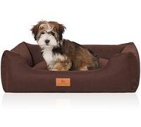 Knuffelwuff Lettino per cani Lotte in velluto con raffinato effetto tessuto a mano M-L 85 x 63 cm Marrone