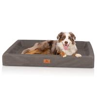 Knuffelwuff cuccia per cani ortopedica Austin in similpelle S 70 x 50cm Grigio-marrone