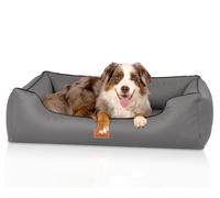 Knuffelwuff cuccia per cani ortopedica in similpelle Montana S 70 x 50cm Grigio