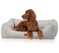 Knuffelwuff cuccia per cani ortopedica Nunavut in cord con effetto tessuto a mano S 70 x 50cm Grigio chiaro
