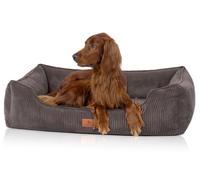 Knuffelwuff cuccia per cani ortopedica Nunavut in cord con effetto tessuto a mano S 70 x 50cm Grigio-marrone