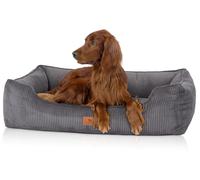 Knuffelwuff cuccia per cani ortopedica Nunavut in cord con effetto tessuto a mano S 70 x 50cm Grigio
