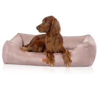 Knuffelwuff cuccia per cani ortopedica Nunavut in cord con effetto tessuto a mano S 70 x 50cm Rosa