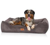 Knuffelwuff cuccia per cani ortopedica Olivia in cord con effetto tessuto a mano S 70 x 50cm Grigio-marrone