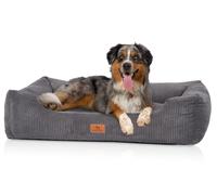 Knuffelwuff cuccia per cani ortopedica Olivia in cord con effetto tessuto a mano S 70 x 50cm Grigio