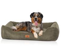 Knuffelwuff cuccia per cani ortopedica Olivia in cord con effetto tessuto a mano S 70 x 50cm Khaki