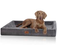 Knuffelwuff cuccia per cani ortopedica Santiago in cord con effetto tessuto a mano S 70 x 50cm Grigio