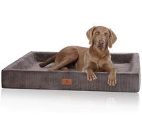 Knuffelwuff cuccia per cani ortopedica Santiago in cord con effetto tessuto a mano, XL 105 x 80 cm Marrone-grigio