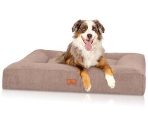 Knuffelwuff cuccia per cani ortopedica Sofia in velours con effetto tessuto a mano 120x100 cm Beige