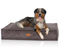 Knuffelwuff cuscino per cani Lesedi in cord con effetto tessuto a mano, 135x90 cm Marrone-grigio