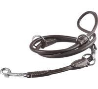 Knuffelwuff Guinzaglio morbido in vera pelle arrotondato regolabile Hoopa Marrone, lunghezza 200 cm, larghezza 1,1 cm