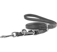 Knuffelwuff Guinzaglio morbido in vera pelle regolabile Glendale Nero, lunghezza 200 cm, larghezza 2,0 cm