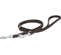 Knuffelwuff Guinzaglio morbido in vera pelle regolabile Ticino Marrone scuro, lunghezza 200 cm, larghezza 1,5 cm