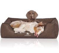 Knuffelwuff Lettino per cani Henderson in pelle sintetica marmorizzata extralarge XXXL 155 x 105 cm Marrone