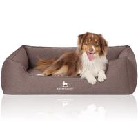 Knuffelwuff Lettino per cani Leano in velluto con effetto tessuto a mano extralarge XXXL 155 x 105 cm Marrone