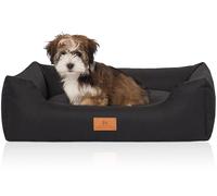 Knuffelwuff Lettino per cani Lotte in velluto con raffinato effetto tessuto a mano Nero