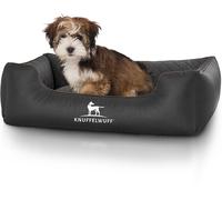 Knuffelwuff Lettino per cani Milan in pelle sintetica trapuntata al laser Nero S 70 x 50cm