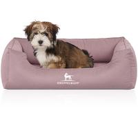 Knuffelwuff Lettino per cani ortopedico idrorepellente Leon in velluto con effetto tessuto a mano Rosa S 70 x 50cm