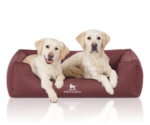 Knuffelwuff Lettino per cani ortopedico idrorepellente Leon in velluto con effetto tessuto a mano XXL 120 x 85 cm Rosso