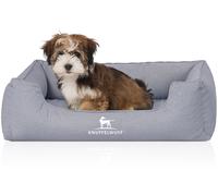 Knuffelwuff Lettino per cani ortopedico impermeabile Malou in velluto con effetto tessuto a mano Azzurro S 70 x 50cm