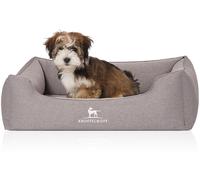 Knuffelwuff Lettino per cani ortopedico Leano in velluto con effetto tessuto a mano Grigio S 70 x 50cm