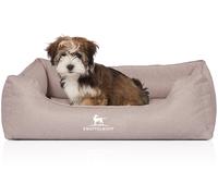 Knuffelwuff Lettino per cani ortopedico Luisa in velluto con effetto tessuto a mano Sunshine Edition Beige S 70 x 50cm