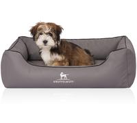 Knuffelwuff Lettino per cani ortopedico Madison in pelle sintetica trapuntata al laser M-L 85 x 63 cm Grigio