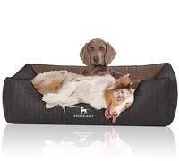 Knuffelwuff Lettino per cani ortopedico Outback in pelle sintetica trapuntata al laser XL 105 x 75 cm Nero/Marrone