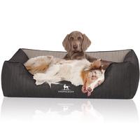 Knuffelwuff Lettino per cani ortopedico Outback in pelle sintetica trapuntata al laser XXL 120 x 85 cm Nero/Grigio