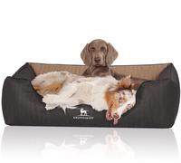 Knuffelwuff Lettino per cani ortopedico Outback in pelle sintetica trapuntata al laser XXL 120 x 85 cm Nero/Cappuccino