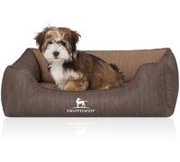 Knuffelwuff Lettino per cani ortopedico Outlander in pelle sintetica trapuntata al laser Coffee/Marrone