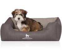 Knuffelwuff Lettino per cani ortopedico Outlander in pelle sintetica trapuntata al laser Grigio scuro/Grigio