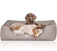 Knuffelwuff Lettino per cani ortopedico Rockland in pelle sintetica trapuntata al laser extralarge XXXL 155 x 105 cm Grigio chiaro