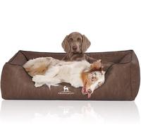 Knuffelwuff Lettino per cani ortopedico Rockland in pelle sintetica XL 105 x 75 cm Marrone